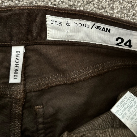 🆕 RAG & BONE 10 Inch Capri in Velvet Olive - Picture 8 of 14